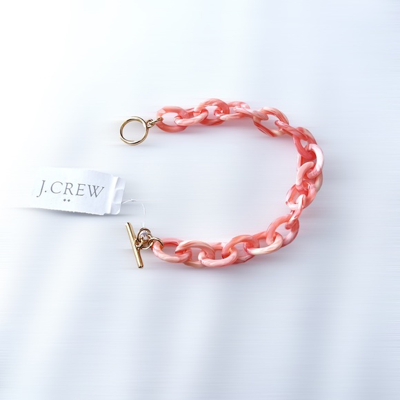 J. Crew Coral Tortoise Acetate Link Bracelet - Picture 2 of 3